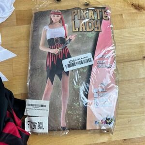 Pirate Lady Costume Dress Headband Halloween Theme Party Adult Women Size XL